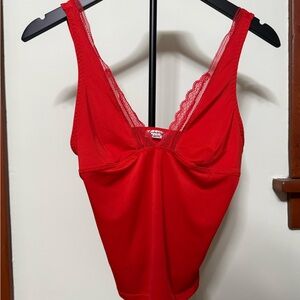 Free People Scarlet Lace-Trimmed Chemise